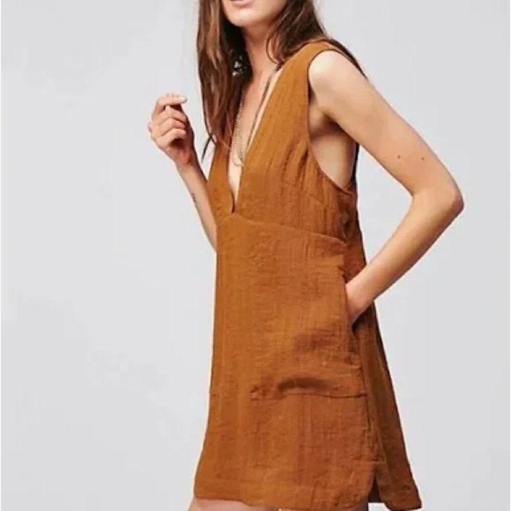 Free People Rust Brown Mini Dress
